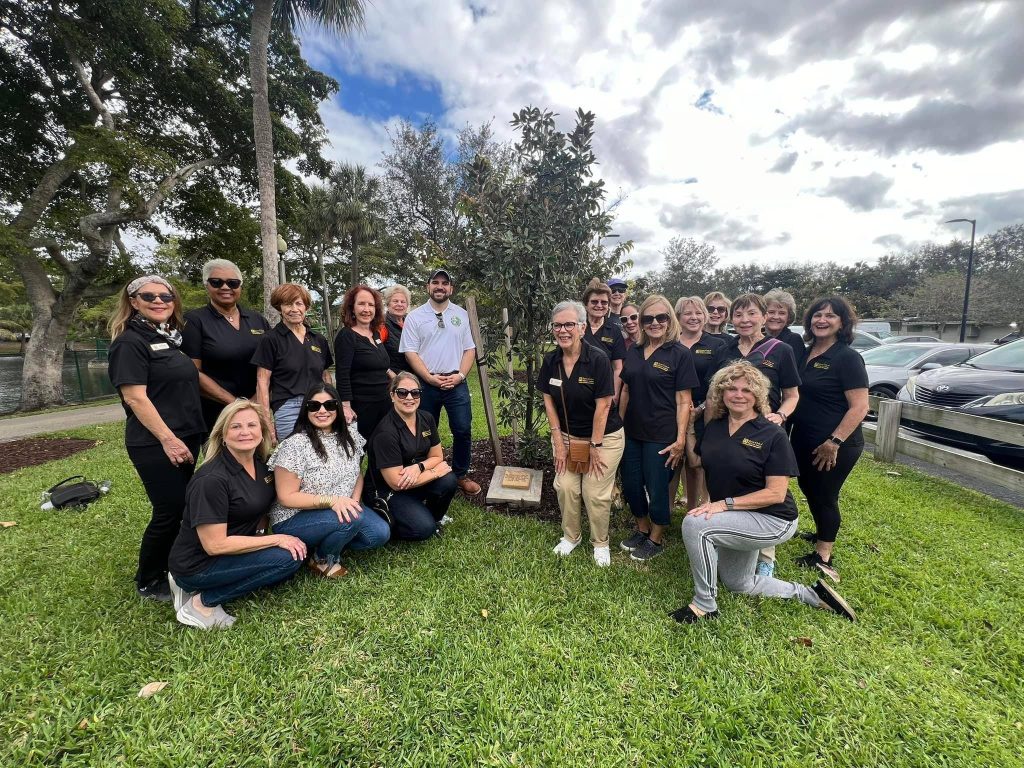 Josh at a tree planting with Councilwoman Marilyn Ruano and the Zonta Club of Miami Lakes.