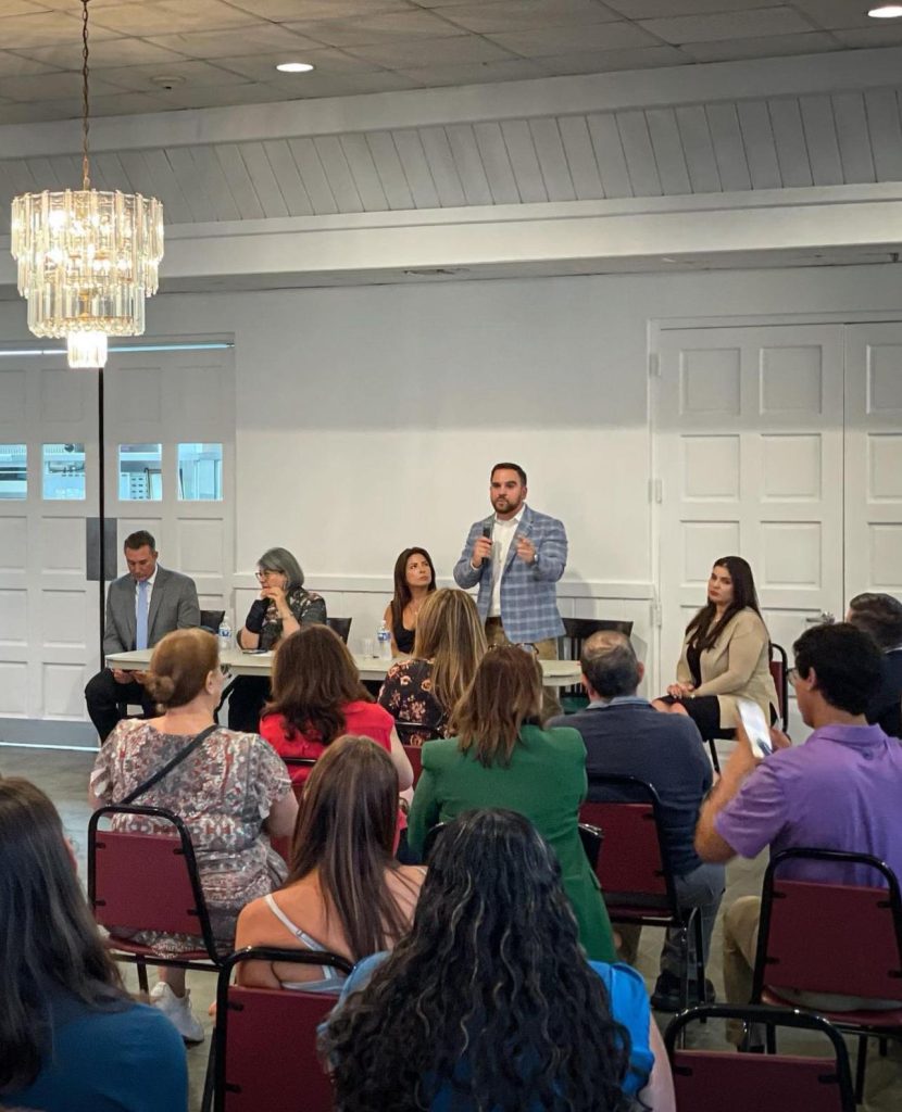 Josh Answering questions at a Residents Rock Mining Forum in 2023.